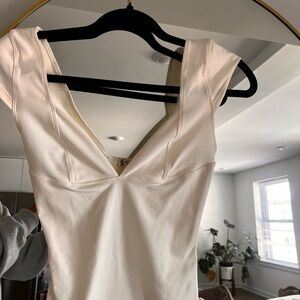 Elegant White V-Neck Top